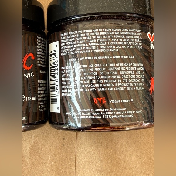 2x Manic Panic Bat Outta Hell Dark Brown Supernatural Shades Hair Color 4oz New - Picture 6 of 8